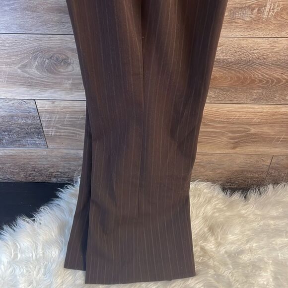 Apt 9 Stretch Maxwell Ladies Dress Trousers/Pants, Brown pinstriped , Size 10 - Picture 4 of 10